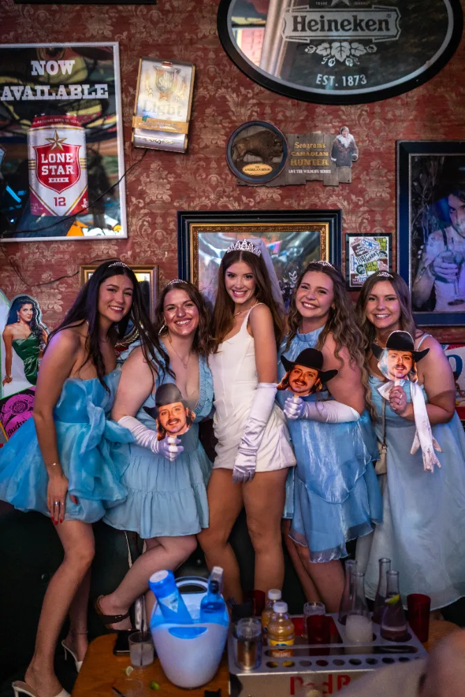 Bachelorette party with the bride and bridesmaids at Mother Tucker's Tavern