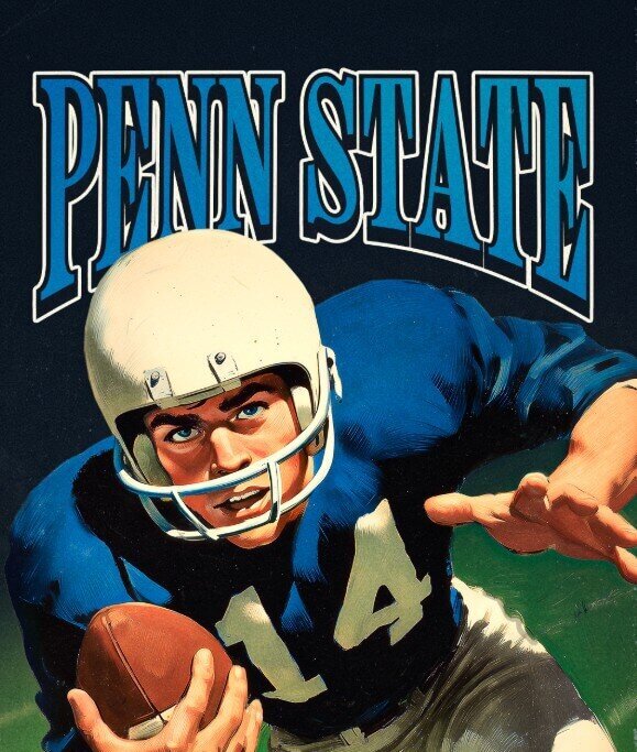 College Football Headquarters - Mother Tucker's Tavern Penn State Nittany Lions football graphics poster for sports viewing